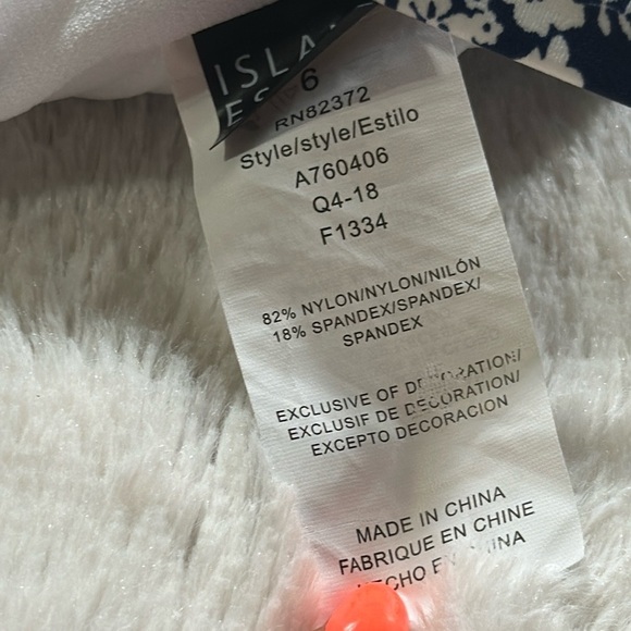 Island Escape Bliss Printed La Flor Ruffled Off-the-Shoulder Tankini Top 6 NEW - Picture 9 of 16